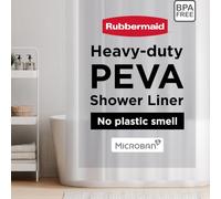 Rubbermaid Doublure de Rideau de Douche Lourde en PEVA imperméable avec œillets métalliques antirouille et Ourlet magnétique lesté, 177,8 x 183 cm, givré avec œillets Gris Anthracite