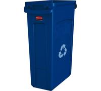 Rubbermaid FG354007BLUE Poubelle Rubbermaid Slim Jim avec fentes d'aération, bleue