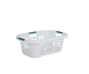 Rubbermaid Grand Panier à Linge courbé pour la Hanche, 1,5 Boisseau, Blanc, bac de Rangement empilable/Organisateur pour Salle de Bain/Chambre/dortoir/Maison