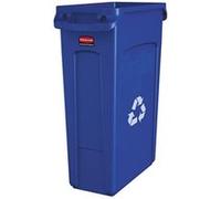 Rubbermaid Bac de tri professionnel Slim Jim 87 L avec aérations Bleu