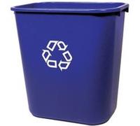 Rubbermaid Corbeille à papier petite rectangulaire 12 L plastique Bleu