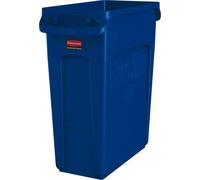 Rubbermaid - Slim Jim avec fentes d'aération 60 litres - Polyéthylène - Bleu