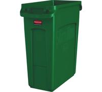Rubbermaid - Slim Jim avec fentes d'aération 60 litres - Polyéthylène - Vert