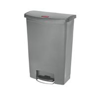 Rubbermaid - Slim Jim Step On Container Front Step Plastique 90 litres - Polyéthylène - Gris