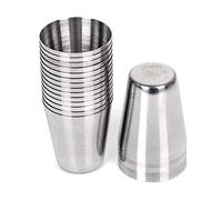 Ruben Lot de 50 verres à shot en acier inoxydable de 30 ml - Gobelets de fête réutilisables pour bière, whisky et liqueur, ustensiles de bar argentés durables pour la maison, les événements et une