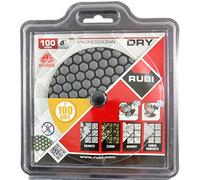 Rubi Disque abrasif diamanté pour polissage à sec - Diamètre : 100 mm - Fixation Velcro - M14 - Différents grains (grain 100)