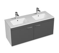RUBITE Meuble salle de bain double vasque 2 portes couleur - Anthracite, Modèle - largeur 120 cm