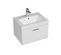 RUBITE Meuble salle de bain simple vasque 1 tiroir couleur - Blanc, Modèle - largeur 60 cm