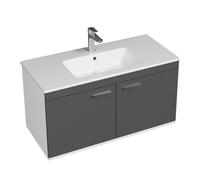 RUBITE Meuble salle de bain simple vasque 2 portes couleur - Anthracite, Modèle - largeur 100 cm