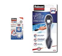 Rubson 2217281 Renew Sanitaire Vos Joints comme Neufs, Mastic B&C Pure RE-New Gris Tube 100ml & 1793575 Produits de service Maison Saine Cutter & Lisseur Skinpack