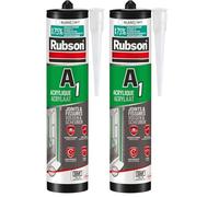Rubson A1 Mastic Acrylique pour intérieur et extérieur, Mastic multi-suports pour joints et fissures, coloris Blanc, Cartouche 300ml (Lot de 2)
