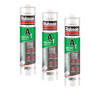 Rubson A1 Mastic Acrylique pour intérieur et extérieur, Mastic multi-suports pour joints et fissures, coloris Blanc, Cartouche 300ml (Lot de 3)