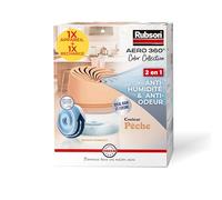 Rubson - Absorbeur d'Humidité Aero 360° Couleur Pêche (1 appareil + 1 recharge de 450 g) - Absorbeur anti-humidité pour pièce jusqu'à 20 m² - Déshumidificateur d'air anti-odeur et anti-moisissure