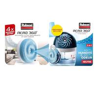 Rubson AERO 360 Recharges en tabs neutres pour absorbeur d'humidité & AERO 360 Absorbeur d'humidité pour pièce de 20 m², déshumidificateur d'air efficace