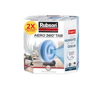 Rubson Aero 360° TAB, Recharges Déshumidificateur, Parfum Neutre, 2x 450g | Recharge avec cristaux pour absorbeur d'humidité, Anti odeurs & humidité, Jusqu'à 3 mois, Compatible appareils 450g+, 20m²