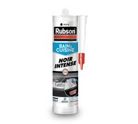 Rubson Bain & Cuisine, Mastic Sanitaire, Cartouche 280ml, Silicone Noir | Mastic bain et cuisine, Multi-matériaux, Antifongique, Étanche et Élastique, Joint silicone noir, Résiste aux détergents