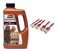 Rubson Frameto Stop-Rouille, Traitement antirouille pour intérieur et extérieur, Convertisseur de rouille à effet immédiat, 500 ml & SAVY Lot de 5 pinceaux plats tous types de peintures