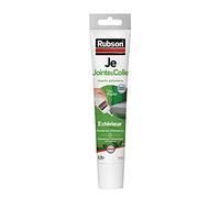 Rubson Je Jointe & Colle Mastic Transparent 50 ml, mastic étanche en tube prêt à l'emploi, mastic polymère pour collage, réparation, et rebouchage en extérieur