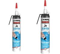 Rubson Je Jointe Mastic Blanc 200 ml, mastic étanche anti-moisissure en aérosol prêt à l'emploi & Je Jointe Mastic Transparent 200 ml, mastic étanche anti-moisissure en aérosol