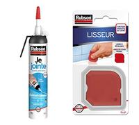 Rubson Je Jointe Mastic Blanc 200 ml, mastic étanche anti-moisissure & Lisseur, outil pour lisser tous les types de joints - adapté à toutes les formules de mastic et toutes les largeurs de joint