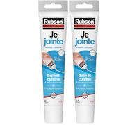 Rubson Je Jointe Mastic Blanc 50 ml, mastic étanche anti-moisissure en tube prêt à l'emploi, mastic silicone durable pour joints sanitaires spécial Bain & Cuisine (Lot de 2)