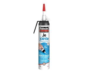 Rubson Je Jointe, Mastic Silicone Joint Salle de Bain, Aérosol 200ml, Blanc | Mastic étanche silicone pour joints sanitaires, Formule antifongique anti-moisissures, Avec pistolet intégré, Multi-matériaux