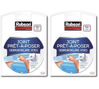 RUBSON Joint Prêt à Poser- Rouleau auto-adhésif de joint préformé pour lavabo et baignoire -blanc 12mm x 3.5m (Lot de 2)