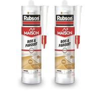 Rubson Maison Mastic Bois & Parquet couleur chêne, Mastic acrylique pour tous supports bois et maçonnerie, Joints pour intérieur et extérieur, 280 ml (Lot de 2)