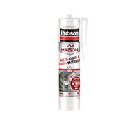Rubson Maison, Mastic Silicone Multi-usages, Cartouche 280 ml, Transparent | Mastic Multi-Matériaux, Intérieur/Extérieur, Silicone neutre sans odeur, Protection antifongique, Élastique & durable