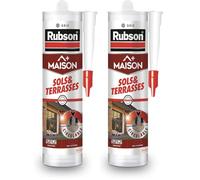 RUBSON Maison, Mastic Sols & Terrasses, mastic extérieur tous supports - Coloris Gris- Cartouche 280ml (Lot de 2)