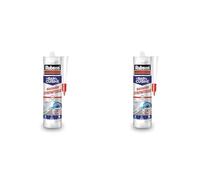 Rubson Mastic Bain & Cuisine Baignoire synthétique, Mastic sanitaire pour matériaux synthétiques, Joint d’étanchéité anti-moisissures à adhérence renforcée, blanc, 280 ml (Lot de 2)