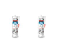 Rubson Mastic Bain & Cuisine Couleur Béton, Joint silicone multi-matériaux renforcé en antifongiques, mastic sanitaire coloré, souple & étanche, 280 ml (Lot de 2)