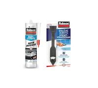 Rubson Mastic Bain & Cuisine Couleur Noir Intense, Joint silicone multi-matériaux renforcé, 280 ml & Rubson Enlève Joint à double embout, Outil pour enlever facilement les joints en silicone