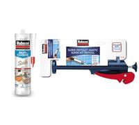 Rubson Mastic Bain&Cuisine Couleur Sable - 280 ml, inclus Super Pistolet Mastic Easy Service, Joint silicone multi-matériaux renforcé en antifongiques, mastic sanitaire coloré, souple & étanche