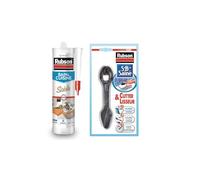 Rubson Mastic Bain & Cuisine Couleur Sable, Joint silicone multi-matériaux renforcé en antifongiques, 280 ml & Salle de Bain Saine, outil 2 en 1 pour ouvrir toutes les cartouches de mastic