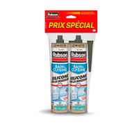 Rubson Mastic silicone Bain & Cuisine - Sanitaire anti-moisissures blanc - 2 x 280 ml