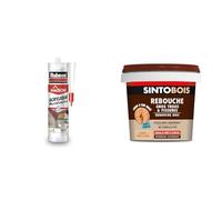 Rubson | Mastic Maison Acrylique Murs & Fenêtres (cartouche de 280 ml) - Mastic acrylique blanc & Sinto Rebouche Bois pour Gros Trous et Fissures Bois Clair - 500 g - Facile et Prêt à l’Emploi