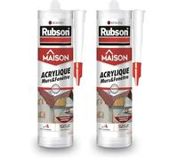 Rubson Mastic Maison Acrylique Murs & Fenêtres, mastic acrylique couleur acajou pour intérieur & extérieur, comble fissure, joint porte et fenêtre, 280 ml (Lot de 2)