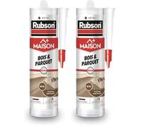 Rubson Mastic Maison Bois & Parquet couleur Hêtre (cartouche de 280 ml), Mastic acrylique pour tous supports bois et maçonnerie, Joints intérieur abrité (Lot de 2)