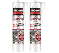 Rubson - Mastic Maison Multi-Joints & Multi-Matériaux Transparent (cartouche de 280 ml) - Mastic Silicone Neutre Nouvelle Génération - Usage polyvalent (Lot de 2)