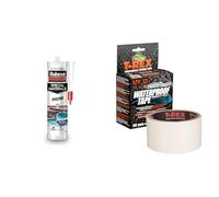 Rubson Mastic Piscine Transparent, mastic étanche pour piscine et entourage & T-REX Ruban transparent imperméable - Ruban de réparation imperméable résistant aux intempéries