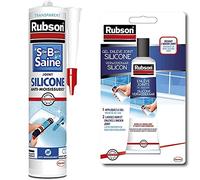 Rubson Mastic Salle de bain Saine Blanc, Joint silicone multi-matériaux, 280 ml & Enlève Joints Silicones, décapant spécialement adapté pour retirer les joints de silicone, tube de 80 ml