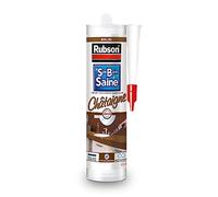 Rubson Mastic Salle de bain Saine Couleur Marron "Châtaigne", Joint silicone multi-matériaux renforcé en antifongiques, mastic sanitaire coloré, souple & étanche, 280 ml