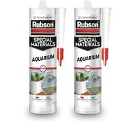 RUBSON Mastic Special Materials Aquarium -Etanchéité, montage, collage, réparation d'éléments en verre- Transparent- Cartouche 280ml (Lot de 2)