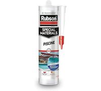 Rubson - Mastic Special Materials Piscine Transparent (cartouche de 280 ml) - Mastic étanche pour piscine et entourage - Colle pour réparation temporaire même sous l'eau