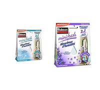Rubson Minifresh Absorbeur d’Humidité en sachet, spécial placards, tiroirs, penderies, Absorbeur d’odeur 2 sachets parfum neutre et 2 sachets parfum lavande de 50 g