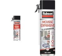 Rubson Mousse Expansive Grandes Cavités (aérosol de 550 ml) - Mousse polyuréthane de remplissage & Mousse Expansive Multi-Usages (aérosol de 300 ml) Blanche - Mousse polyuréthane