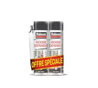 Rubson - Mousse Expansive Multi-Usages (lot de 2x345 ml) Blanche - Mousse polyuréthane pour isolation, calage et rebouchage - 15 litres d'expansion