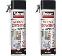 Rubson Mousse Expansive Multi-usages,Mousse polyuréthane pour isolation,calage et rebouchage,ultra blanche,12 litres d'expansion, Lot de 2