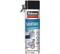 RUBSON Mousse Expansive Sanitaire, mousse de rebouchage et d'installation pour tuyaux et canalisations - blanche 21 L d'expansion